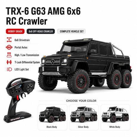 Traxxas 88296-4 TRX-6 1:10 Mercedes-Benz G 63 AMG 6x6 RC زاحف بفرشاة 6WD RTR RC سيارة RC السيارة