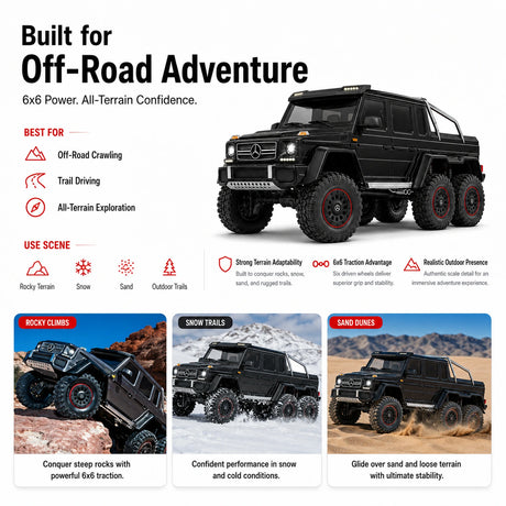 Traxxas 88296-4 TRX-6 1:10 Mercedes-Benz G 63 AMG 6x6 RC زاحف بفرشاة 6WD RTR RC سيارة RC السيارة