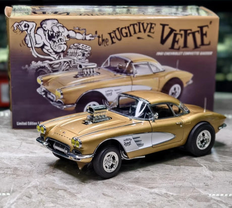 [ACME] 1:18 Chevrolet 1961 Corvette Gasser Gold Model Car Die-Cast