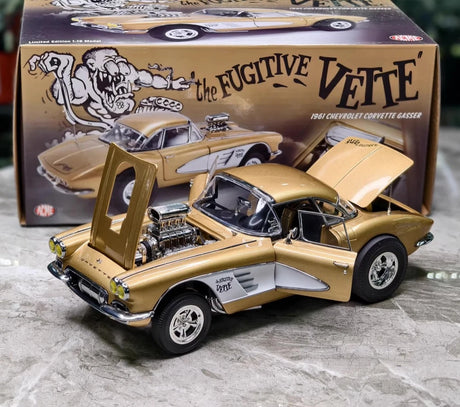 [ACME] 1:18 Chevrolet 1961 Corvette Gasser Gold Model Car Die-Cast