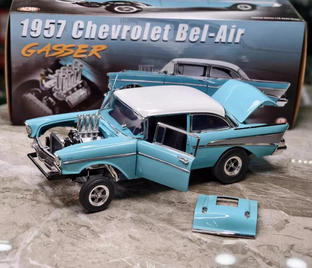 [ACME] 1:18 Chevrolet 1957 Bel Air Gasser Blue Model Car Die-Cast