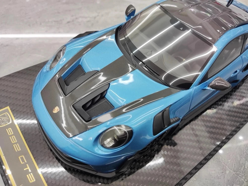 [AI Model] 1:18 Porsche 2023 911 992 GT3 RS Blue Model Car Resin