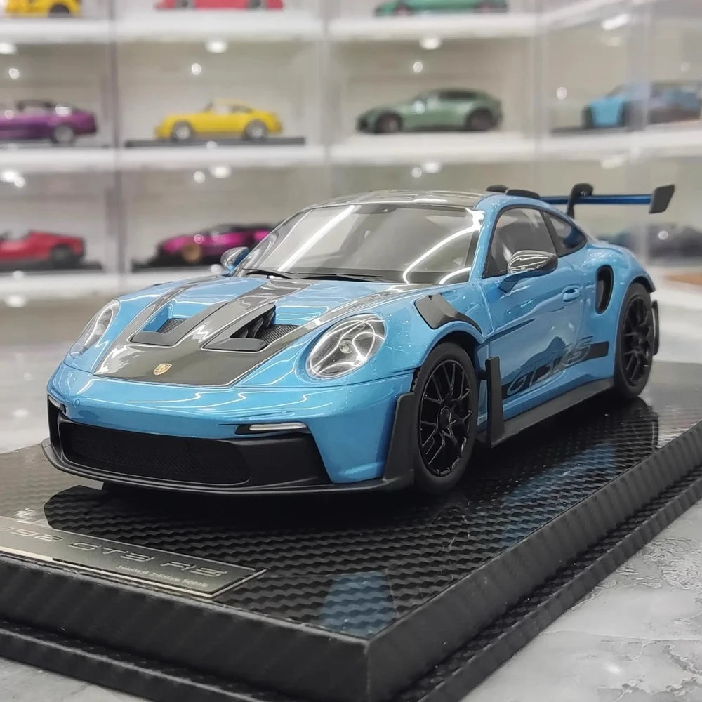 [AI Model] 1:18 Porsche 2023 911 992 GT3 RS blå modellbil harts