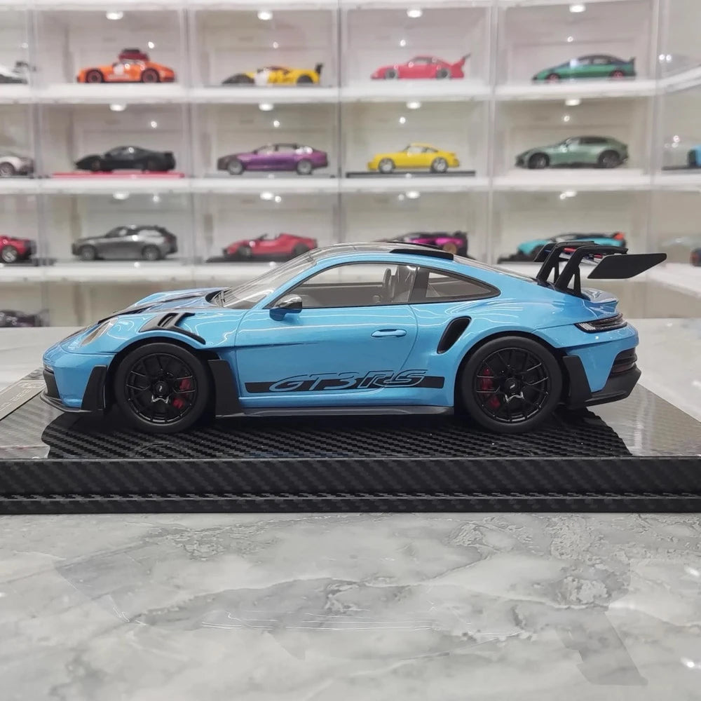 [AI Model] 1:18 Porsche 2023 911 992 GT3 RS Blue Model Car Resin