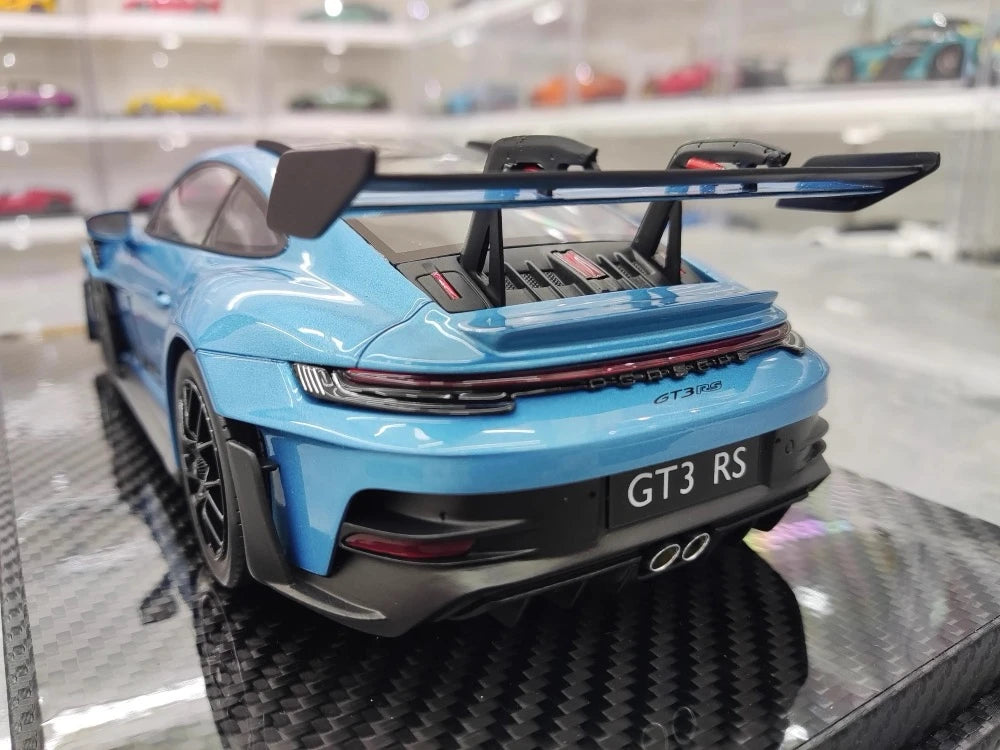 [AI Model] 1:18 Porsche 2023 911 992 GT3 RS blå modellbil harts
