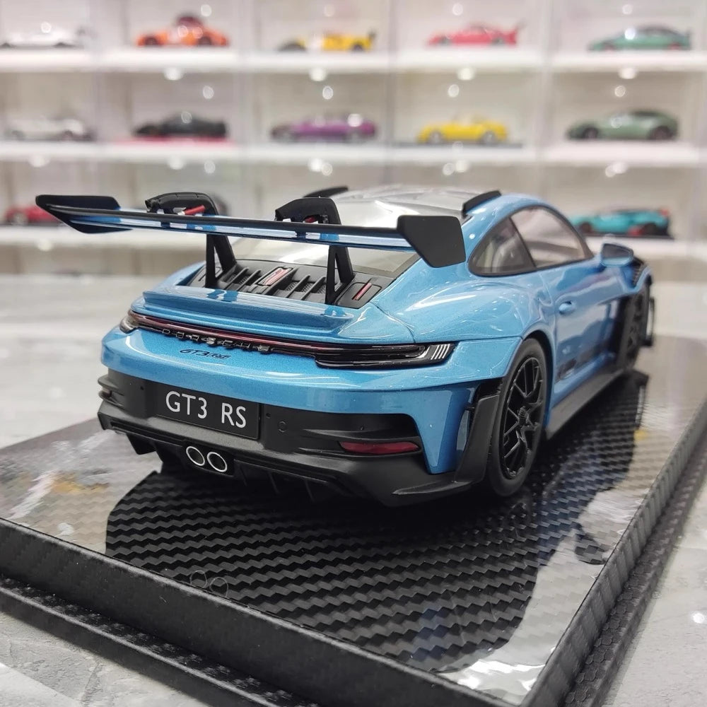 [AI Model] 1:18 Porsche 2023 911 992 GT3 RS Blue Model Car Resin