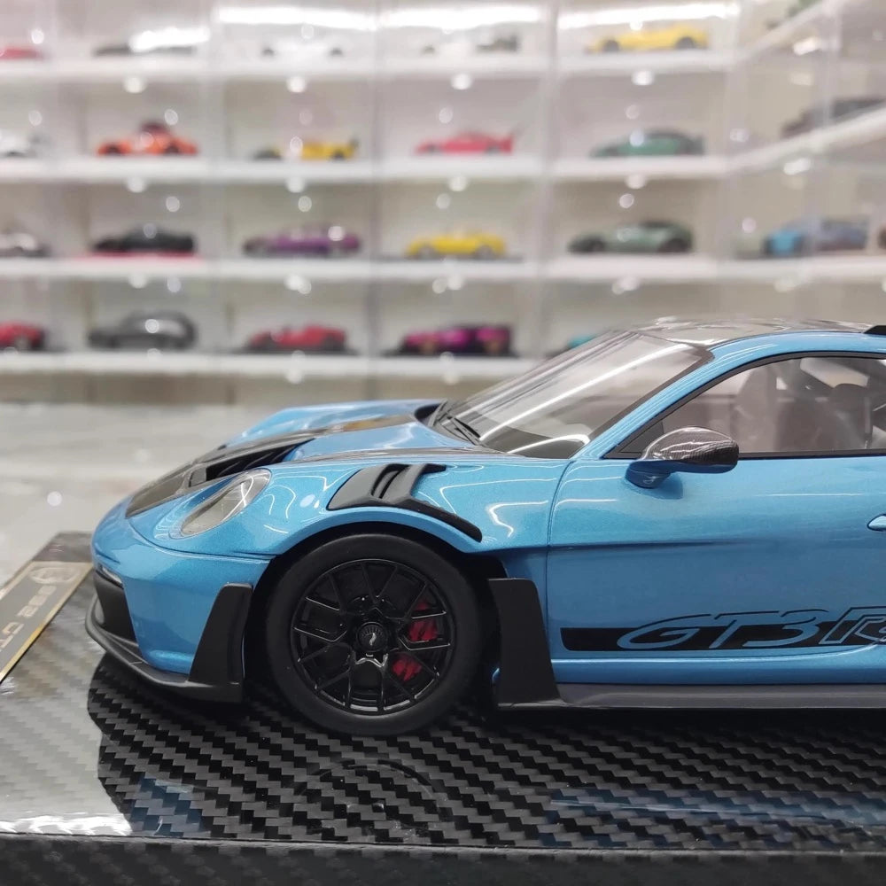 [AI Model] 1:18 Porsche 2023 911 992 GT3 RS blå modellbil harts
