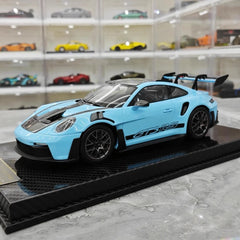 [AI Model] 1:18 Porsche 2023 911 992 GT3 RS Cyan Model Car Resin