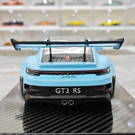 [AI Model] 1:18 Porsche 2023 911 992 GT3 RS Cyan voiture miniature Resin
