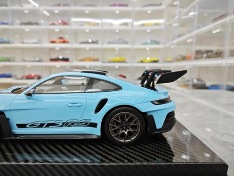 [AI Model] 1:18 Porsche 2023 911 992 GT3 RS Cyan voiture miniature Resin