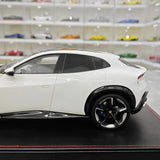 [AT] 1:18 Ferrari 2022 Purosangue vit modellbil harts