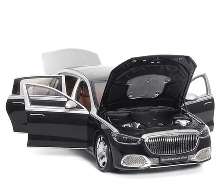 [Almost Real] 1:18 Mercedes-Maybach 2021 S-Class zwart & zilver modelauto Die-Cast