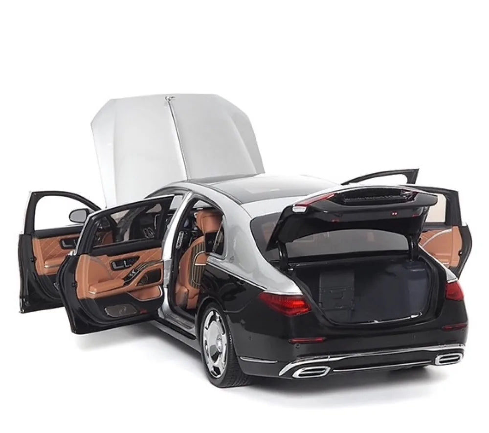 [Almost Real] 1:18 Mercedes-Maybach 2021 S-Class Black & Silver Model Car Die-Cast