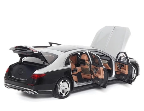 [Almost Real] 1:18 Mercedes-Maybach 2021 S-Class zwart & zilver modelauto Die-Cast