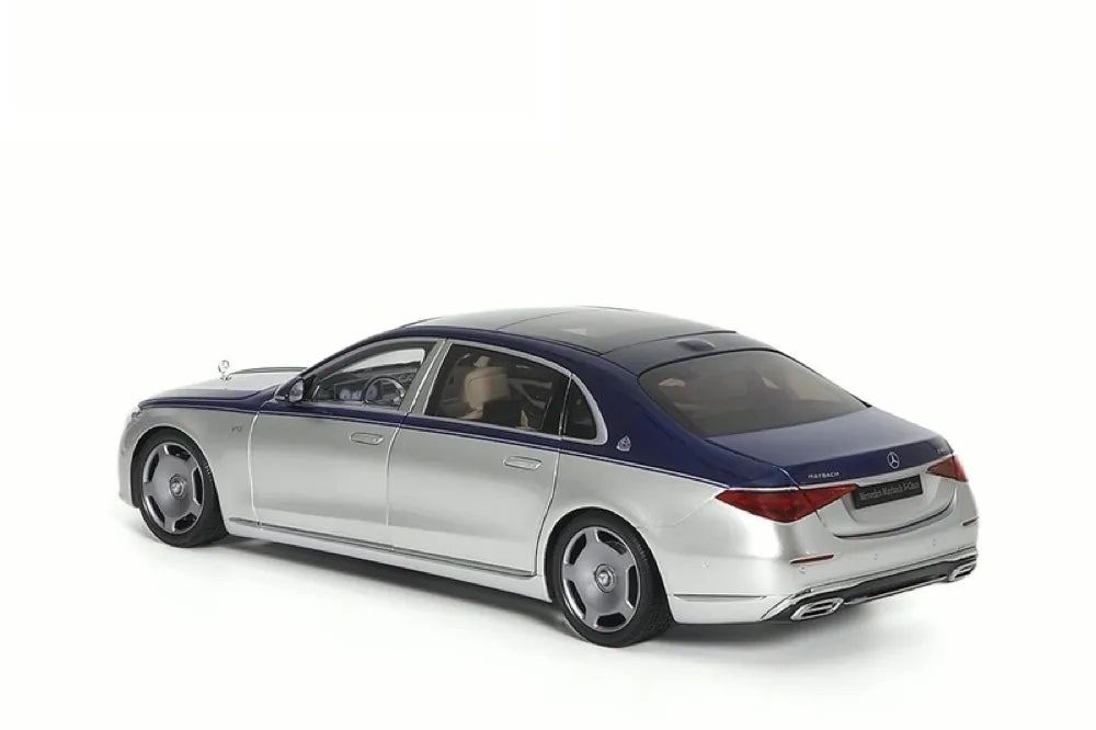 [Almost Real] 1:18 Mercedes-Maybach 2021 S-Class Silver & Blue Model Car Die-Cast