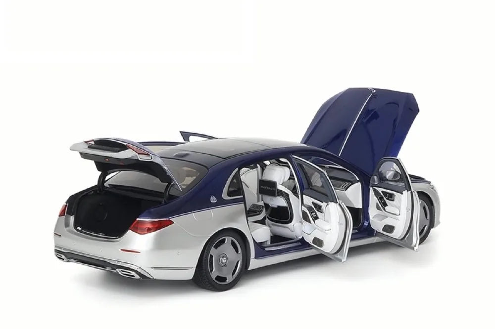 [Almost Real] 1:18 Mercedes-Maybach 2021 S-Class Silver & Blue Model Car Die-Cast