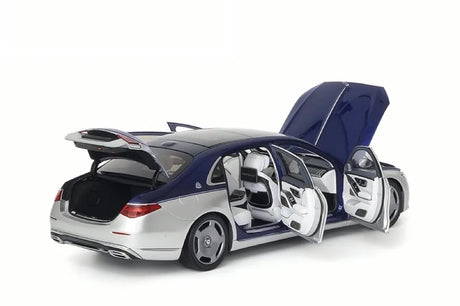 [Almost Real] 1:18 Mercedes-Maybach 2021 S-Class zilver & blauw modelauto Die-Cast