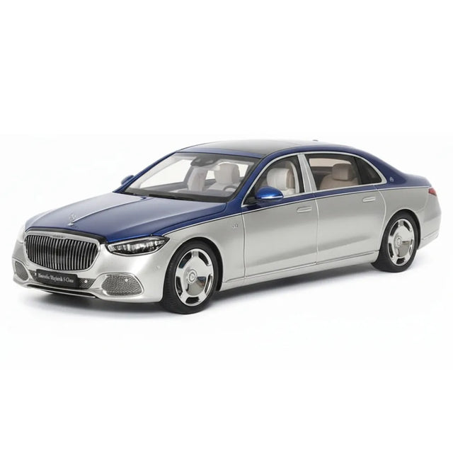 [Almost Real] 1:18 Mercedes-Maybach 2021 S-Class hopea & sininen pienoismalli Die-Cast