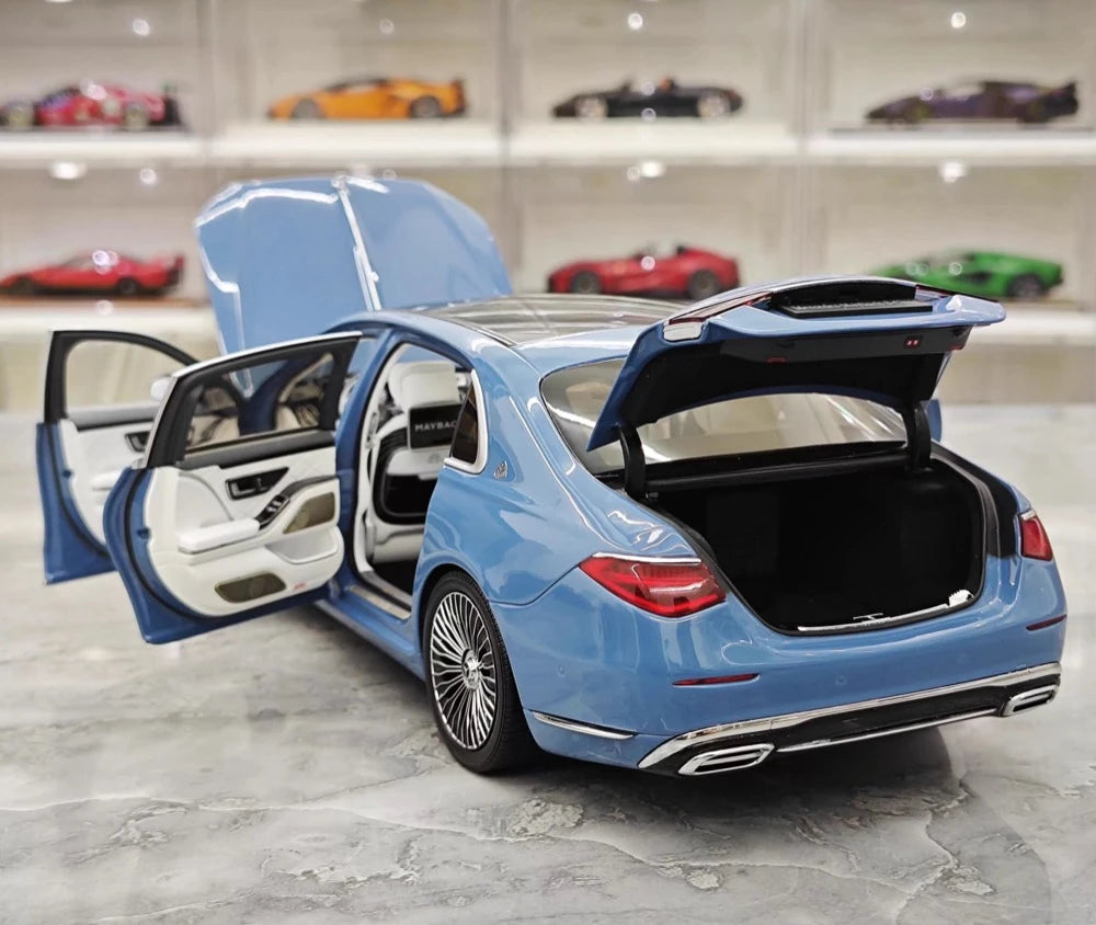 [Almost Real] 1:18 Mercedes-Maybach 2021 S-Class Blue Model Car Die-Cast