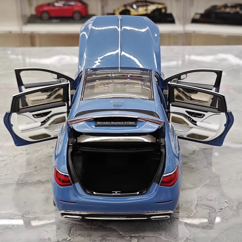 [Almost Real] 1:18 Mercedes-Maybach 2021 S-Class Blue Model Car Die-Cast