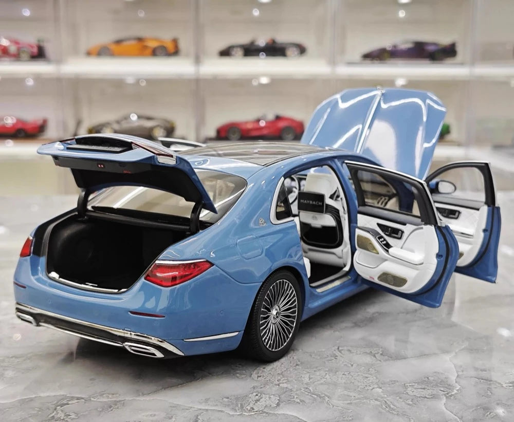 [Almost Real] 1:18 Mercedes-Maybach 2021 S-Class Blue Model Car Die-Cast