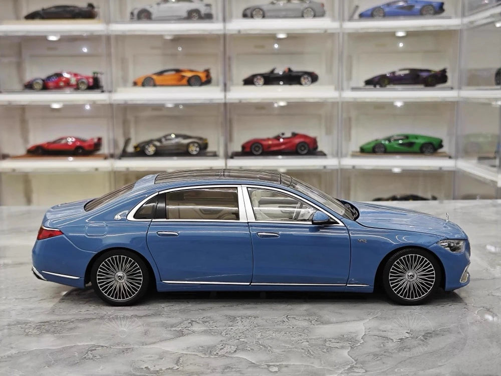 [Almost Real] 1:18 Mercedes-Maybach 2021 S-Class Blue Model Car Die-Cast