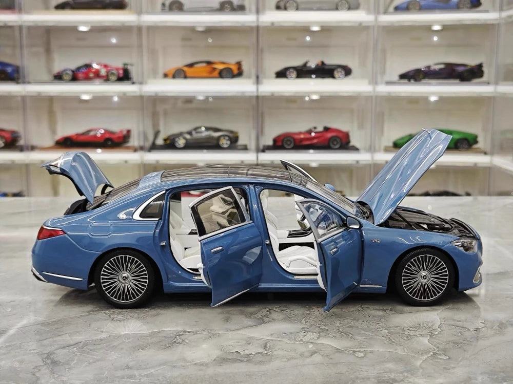 [Almost Real] 1:18 Mercedes-Maybach 2021 S-Class Blue Model Car Die-Cast