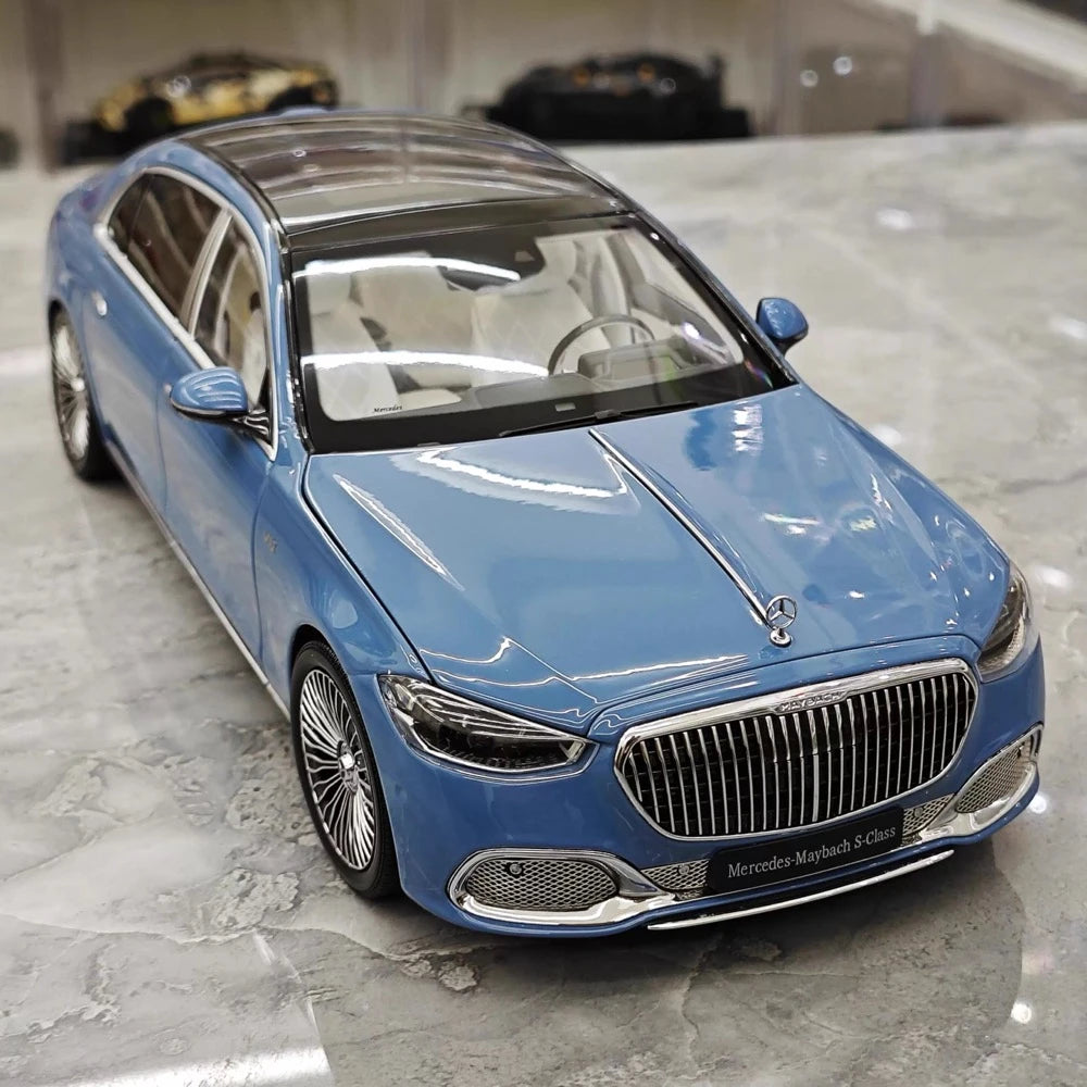 [Almost Real] 1:18 Mercedes-Maybach 2021 S-Class Blue Model Car Die-Cast