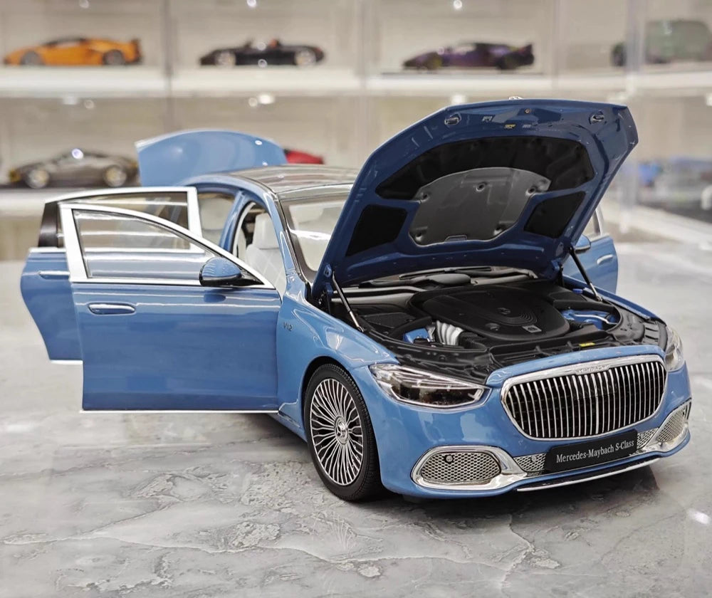 [Almost Real] 1:18 Mercedes-Maybach 2021 S-Class Blue Model Car Die-Cast