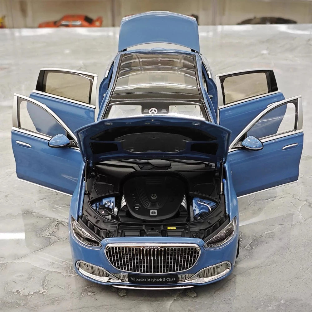 [Almost Real] 1:18 Mercedes-Maybach 2021 S-Class Blue Model Car Die-Cast