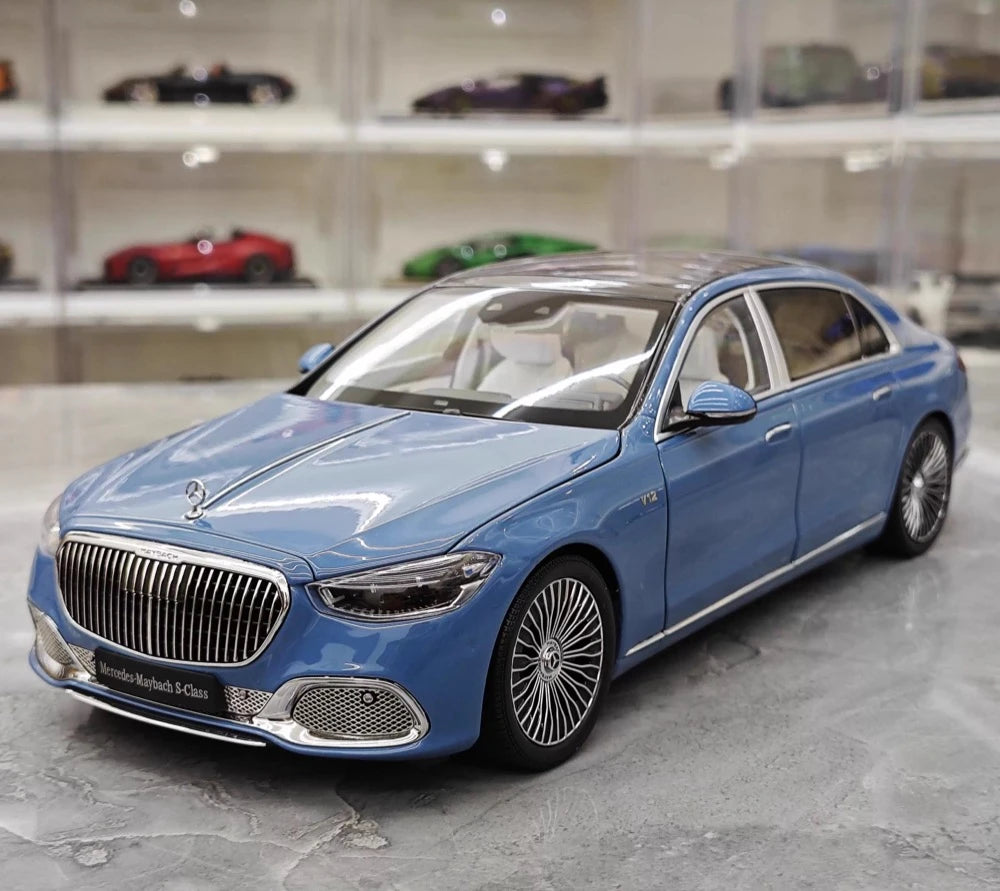 [Almost Real] 1:18 Mercedes-Maybach 2021 S-Class Blue Model Car Die-Cast