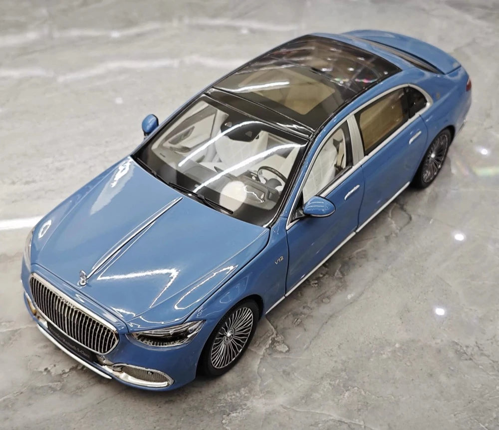 [Almost Real] 1:18 Mercedes-Maybach 2021 S-Class Blue Model Car Die-Cast