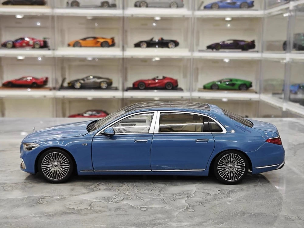 [Almost Real] 1:18 Mercedes-Maybach 2021 S-Class Blue Model Car Die-Cast