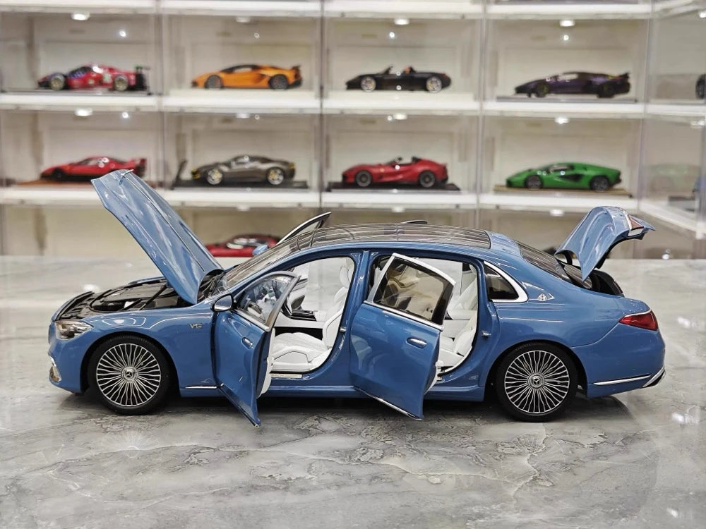 [Almost Real] 1:18 Mercedes-Maybach 2021 S-Class Blue Model Car Die-Cast