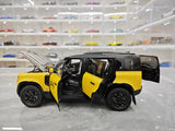 [Almost Real] 1:18 Land Rover 2021 Defender 90 Trophy Livery Yellow & Black Model Car Die-Cast