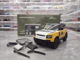 [Almost Real] 1:18 Land Rover 2021 Defender 90 Trophy Livery イエロー & ホワイト モデルカー Die-Cast