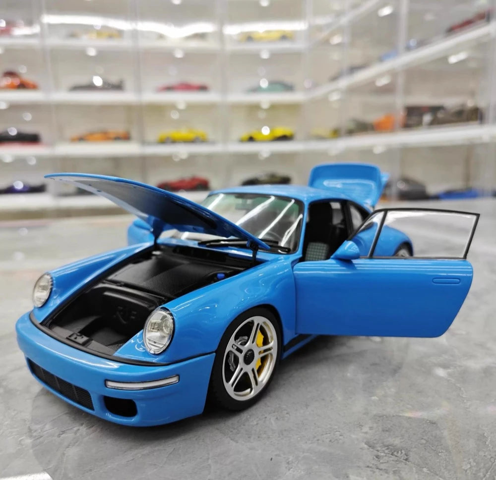 [Almost Real] 1:18 Porsche 2022 911 RUF SCR Blue Model Car Die-Cast