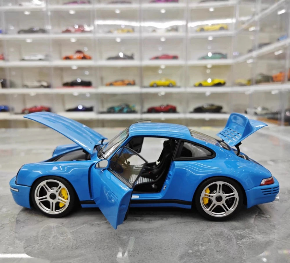 [Almost Real] 1:18 Porsche 2022 911 RUF SCR Blue Model Car Die-Cast