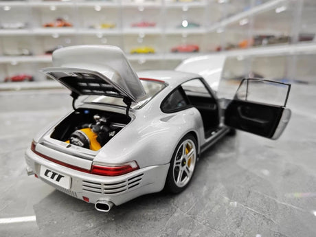 [Almost Real] 1:18 Porsche 2022 911 RUF SCR Silver Model Car Die-Cast