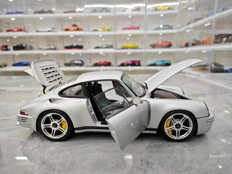 [Almost Real] 1:18 Porsche 2022 911 RUF SCR Silver Model Car Die-Cast