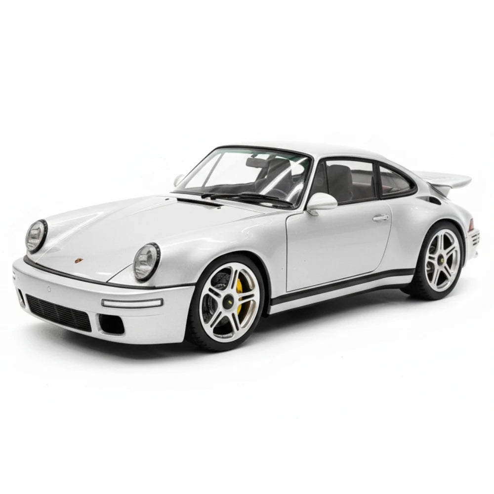 [Almost Real] 1:18 Porsche 2022 911 RUF SCR Silver Model Car Die-Cast