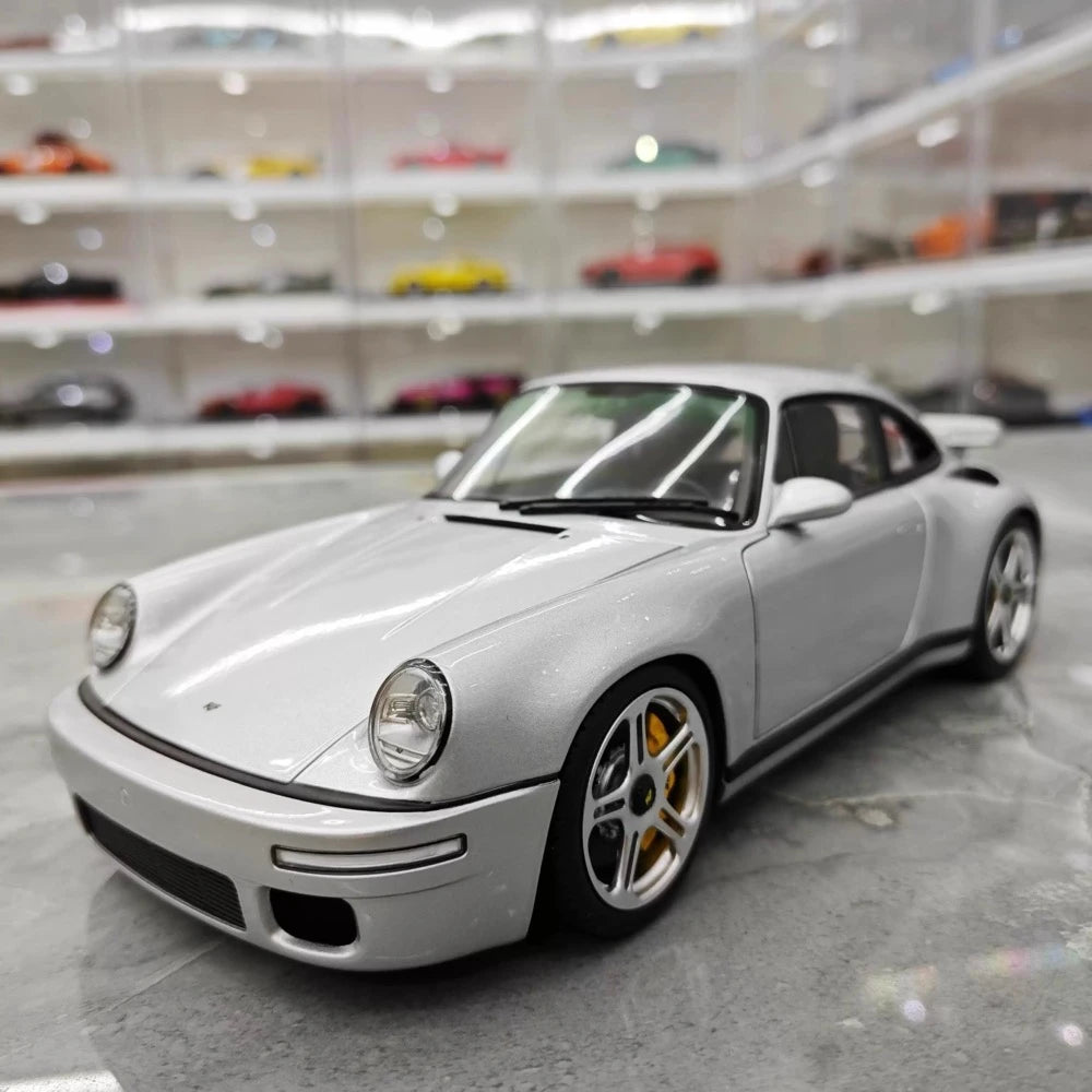 [Almost Real] 1:18 Porsche 2022 911 RUF SCR Silver Model Car Die-Cast