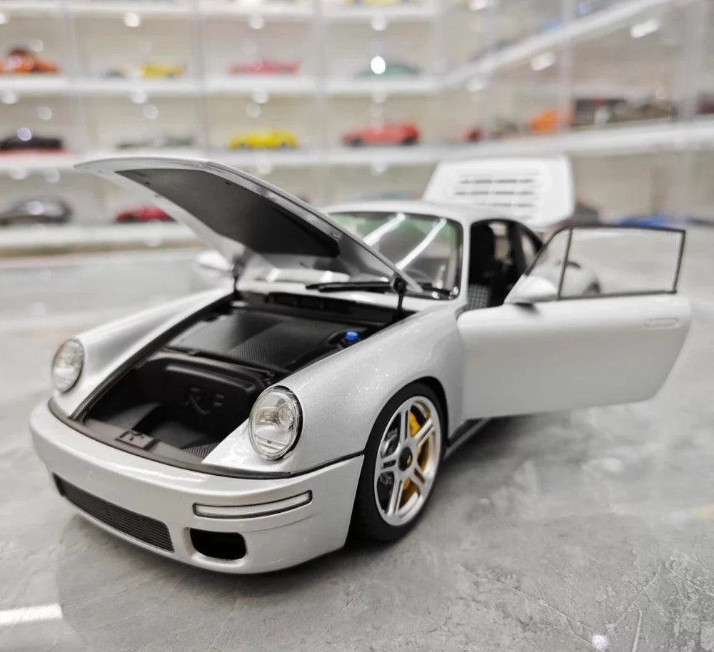 [Almost Real] 1:18 Porsche 2022 911 RUF SCR Silver Model Car Die-Cast