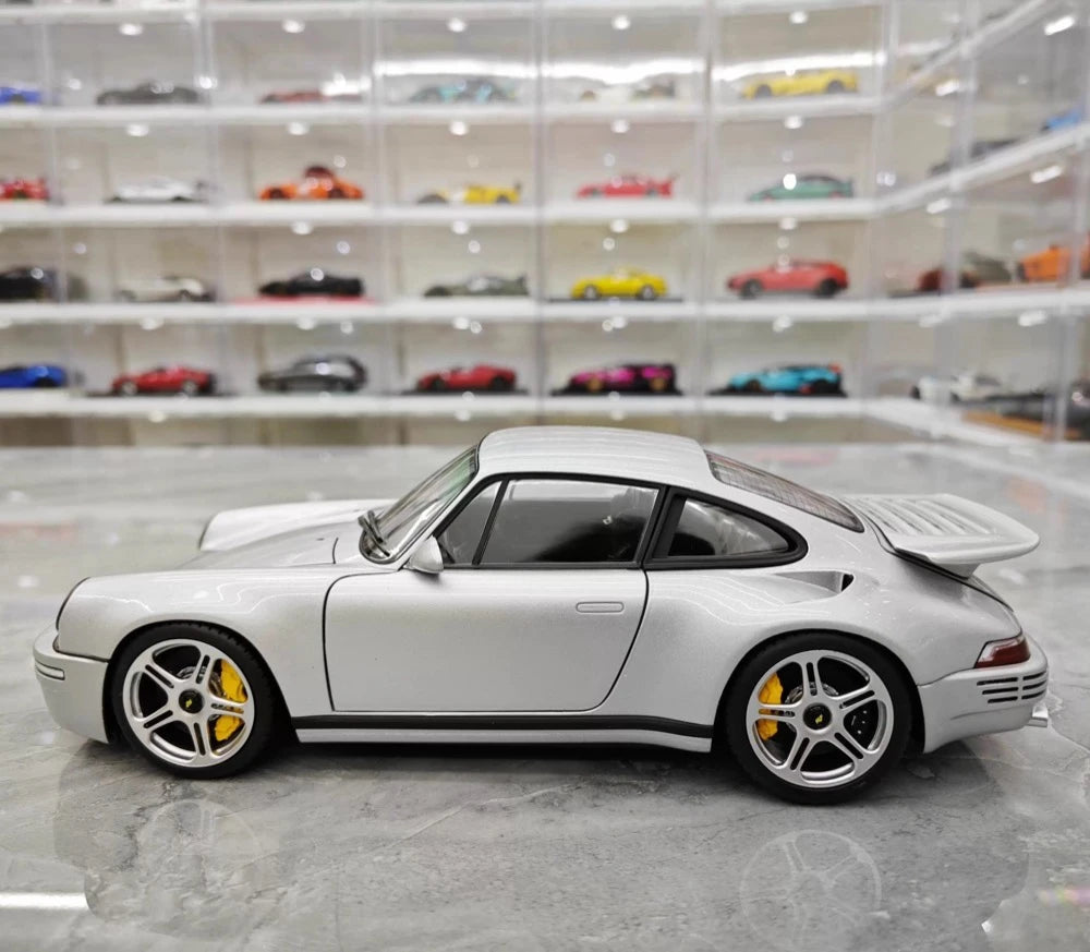 [Almost Real] 1:18 Porsche 2022 911 RUF SCR Silver Model Car Die-Cast