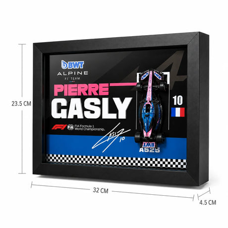 Alpine 2025 F1 Pierre Gasly A525 Exposición de coches en miniatura enmarcada