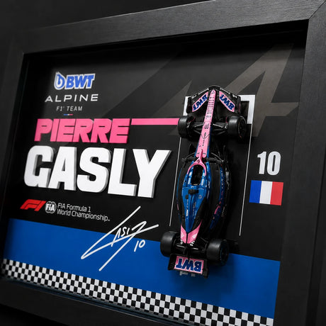 Alpine 2025 F1 Pierre Gasly A525 Exposición de coches en miniatura enmarcada