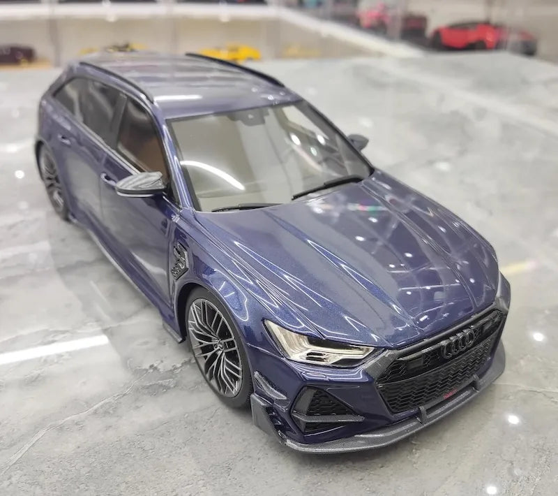 1:18 Audi 2021 RS6 Navarra C8 ABT Blue Die Cast Model Car