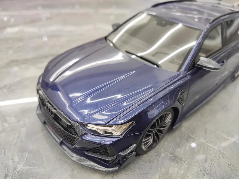 1:18 Audi 2021 RS6 Navarra C8 ABT Blue Die Cast Model Car