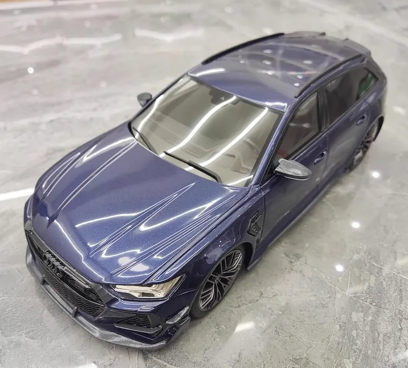 1:18 Audi 2021 RS6 Navarra C8 ABT Blue Die Cast Model Car