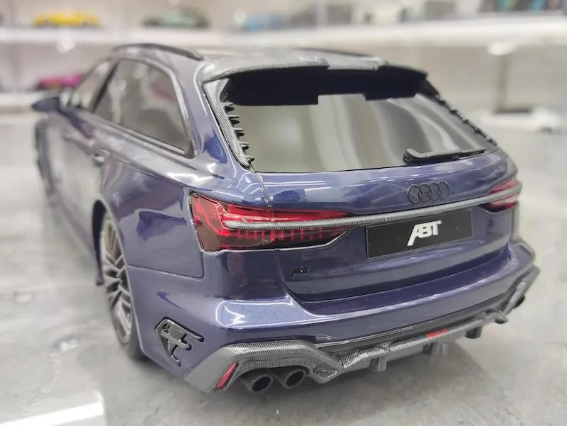 1:18 Audi 2021 RS6 Navarra C8 ABT Blue Die Cast Model Car
